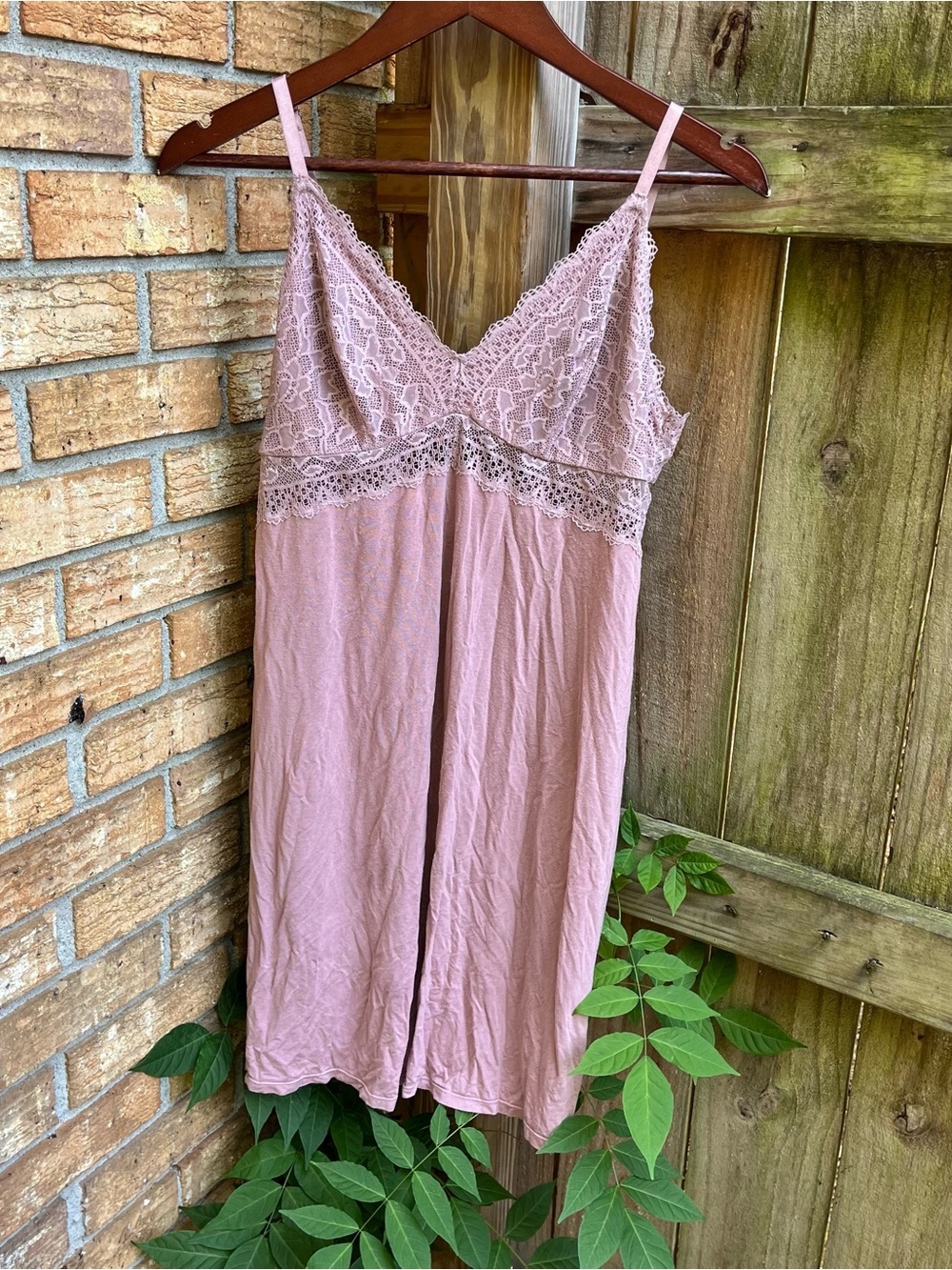 Soma Lace-Trim Chemise in Blush Pink